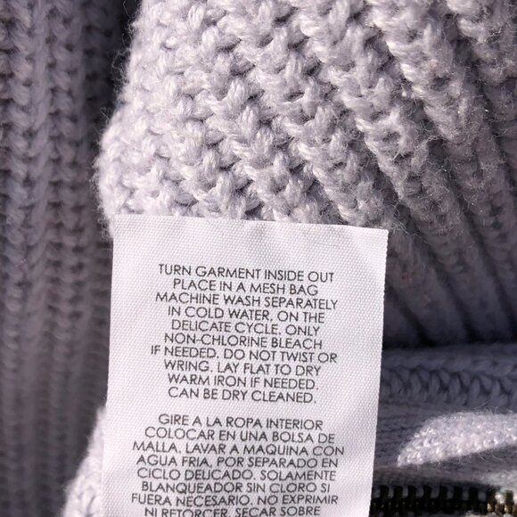 Cabi Small Sweater Zip Deep V Ribbed Top Asymmetric Gray Pullover Knit 3531 - Picture 11 of 11